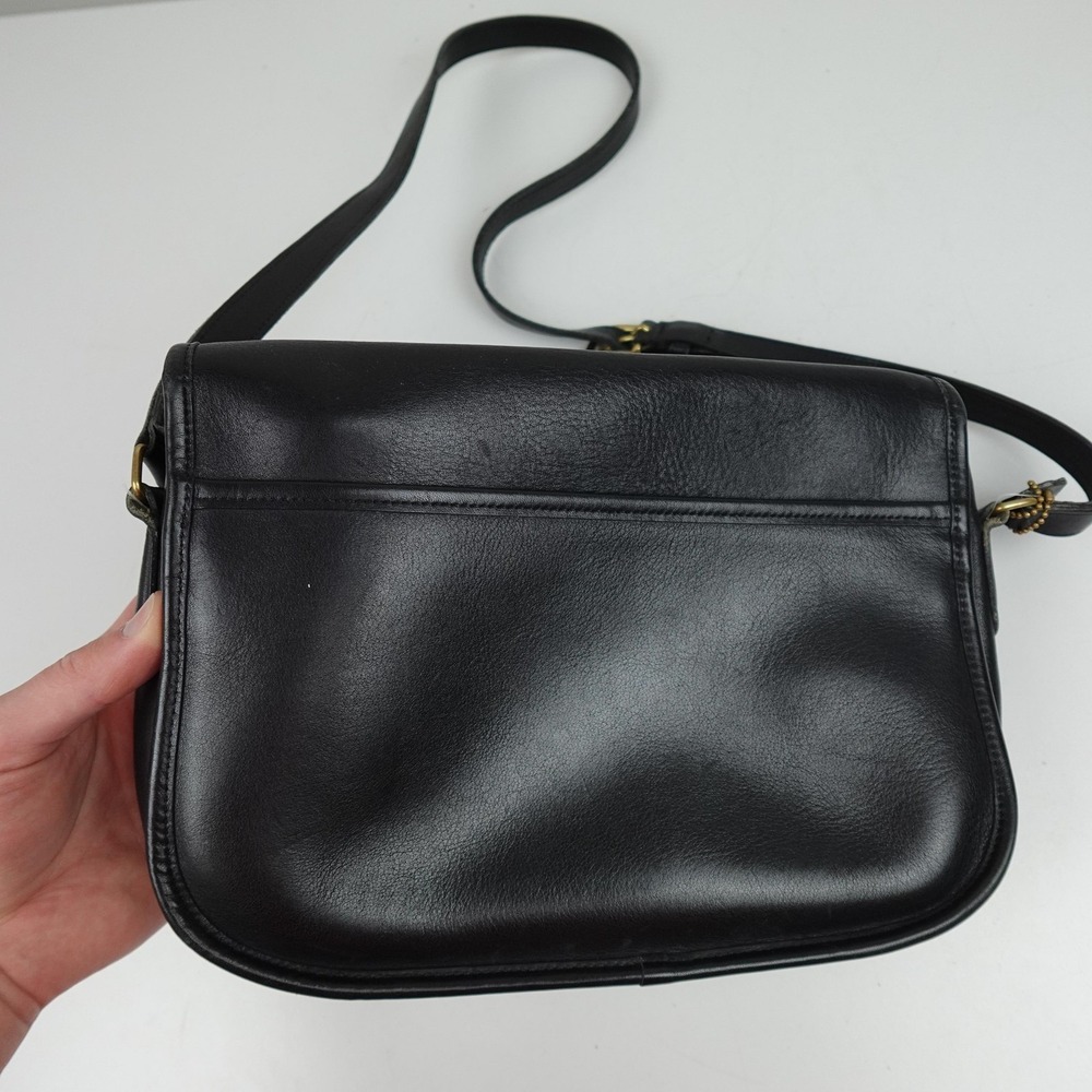 Vintage 1980s Coach Leatherware Leather Crossbody Shoulder Bag Womens Black USA - Picture 4 of 9